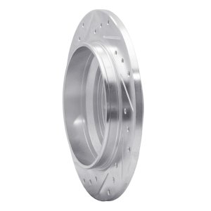 Volvo V70 Brake Rotor (1) - Rear Right - R1 Concepts - Drilled & Slotted - Silver - `99-`00
